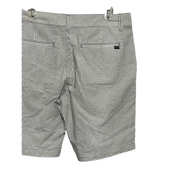 Union Chino Shorts Button Closure Zip Fly Striped Seersucker Gray/White 34R NWT - Picture 7 of 10